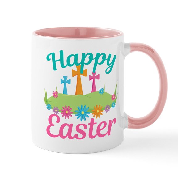 CafePress - Happy Easter - 11 oz Ceramic Mug - Novelty Coffee Tea Cup