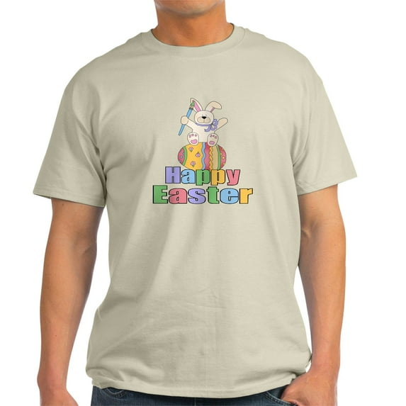 CafePress - Happy Easter Artist Bunny Light T Shirt - Men's Classic Graphic T-Shirt