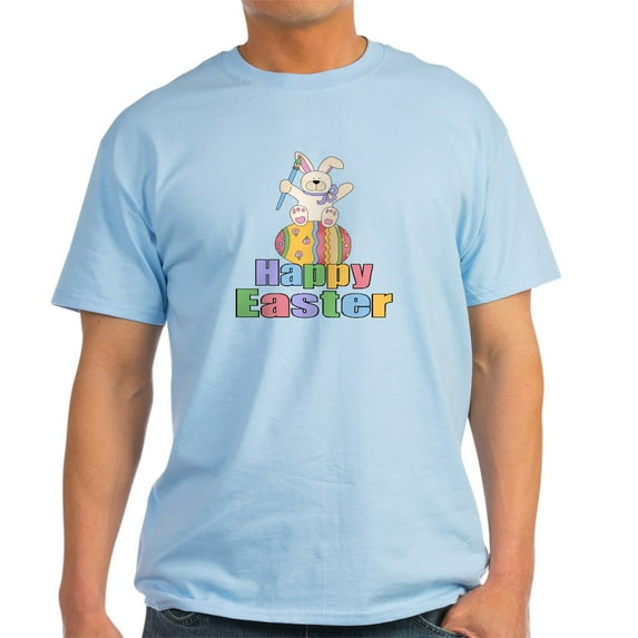 CafePress - Happy Easter Artist Bunny Light T Shirt - Men's Classic Graphic T-Shirt