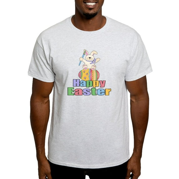CafePress - Happy Easter Artist Bunny Light T Shirt - Men's Classic Graphic T-Shirt