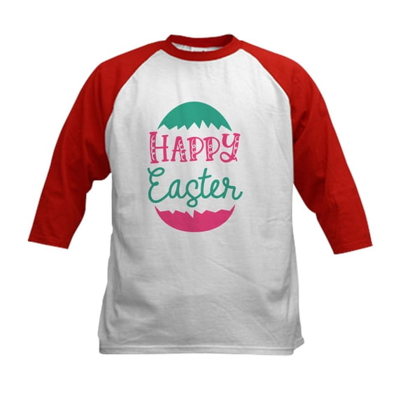 CafePress - Happy Easter Baseball Jersey - Kids Cotton Baseball Jersey, 3/4 Sleeve Shirt