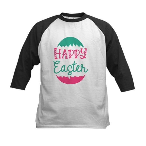 CafePress - Happy Easter Baseball Jersey - Kids Cotton Baseball Jersey, 3/4 Sleeve Shirt