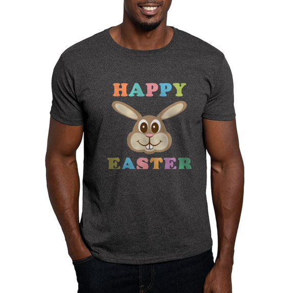 CafePress - Happy Easter Bunny Dark T Shirt - Men's Classic Graphic Cotton T-Shirt