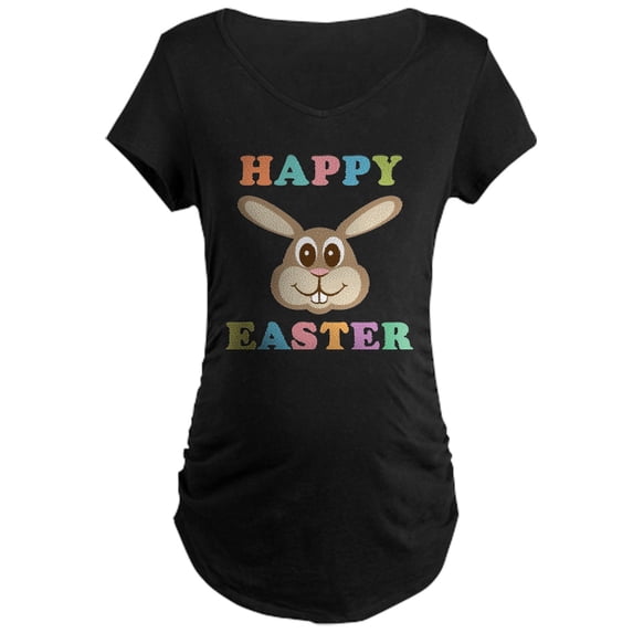 CafePress - Happy Easter Bunny Maternity Dark T Shirt - Maternity Dark T-Shirt