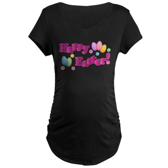 CafePress - Happy Easter Bunny Maternity T Shirt - Maternity Dark T-Shirt