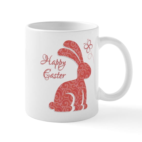 CafePress - Happy Easter Bunny Mugs - 11 oz Ceramic Mug - Novelty Coffee Tea Cup