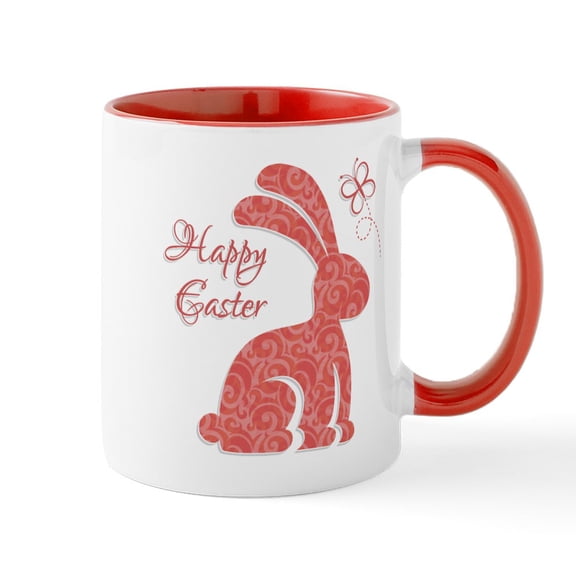 CafePress - Happy Easter Bunny Mugs - 11 oz Ceramic Mug - Novelty Coffee Tea Cup