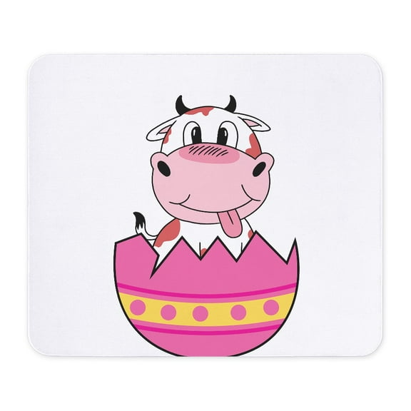 CafePress - Happy Easter Egg Cute Cow Animal Farm - Non-slip Rubber Mousepad, Gaming Mouse Pad