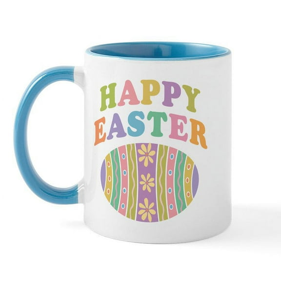 CafePress - Happy Easter Egg Mug - 11 oz Ceramic Mug - Novelty Coffee Tea Cup