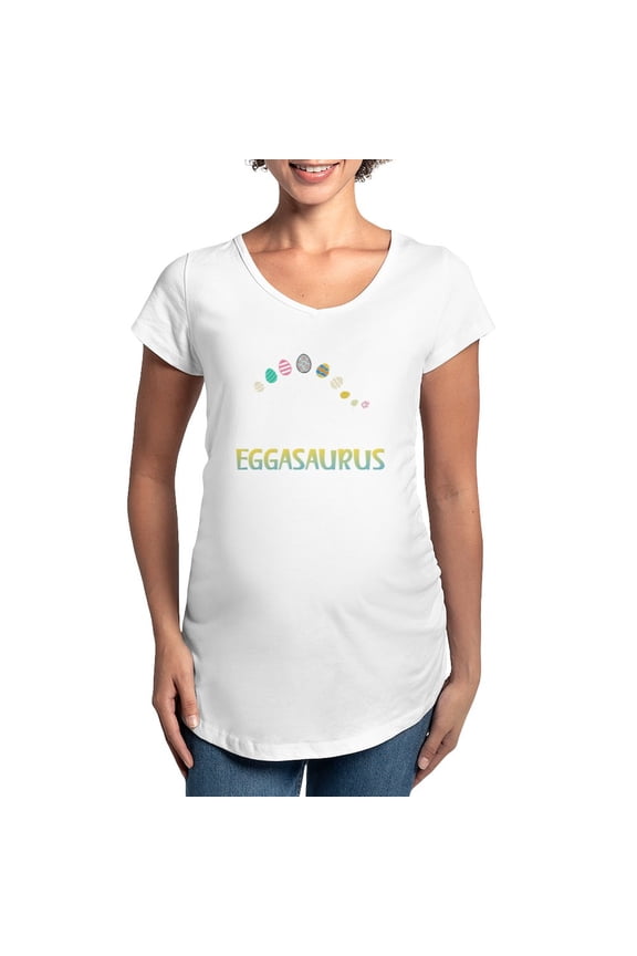 - Happy Easter Eggasaurus Candy Ou Maternity T Shirt - Cotton Maternity T-shirt, Cute & Funny Pregnancy Tee