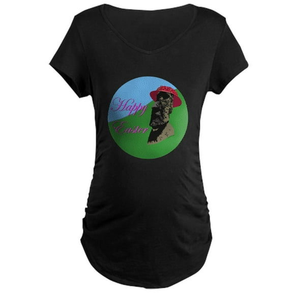 CafePress - Happy Easter Island Maternity Dark T Shirt - Maternity Dark T-Shirt