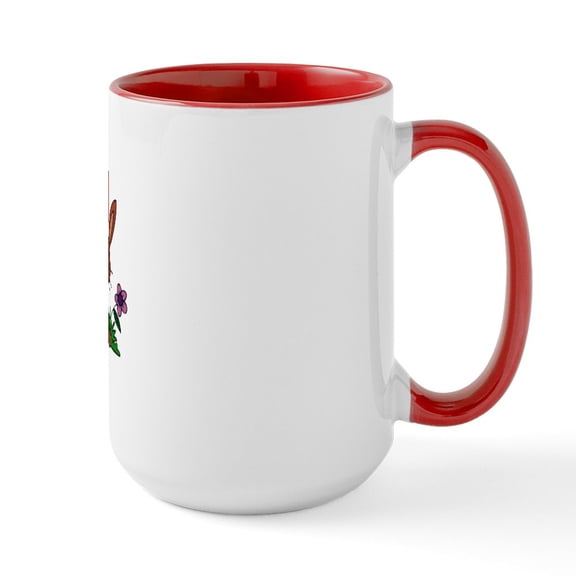 CafePress - Happy Easter Large Mug - 15 oz Ceramic Large White Novelty Mug