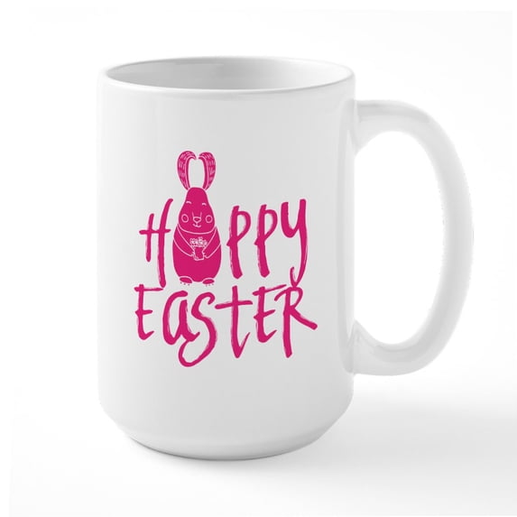 CafePress - Happy Easter Large Mug - 15 oz Ceramic Large White Novelty Mug