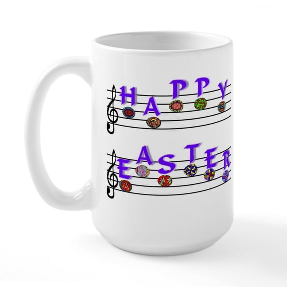 CafePress - Happy Easter Large Mug - 15 oz Ceramic Large White Novelty Mug