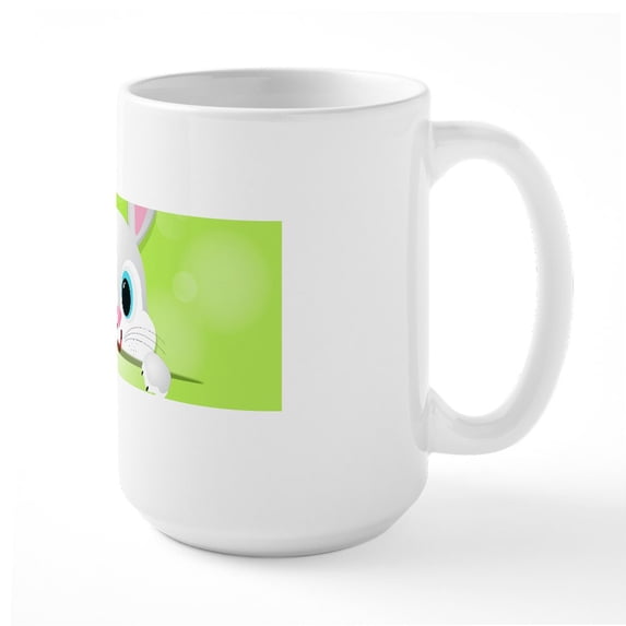 CafePress - Happy Easter Mugs - 15 oz Ceramic Large White Novelty Mug