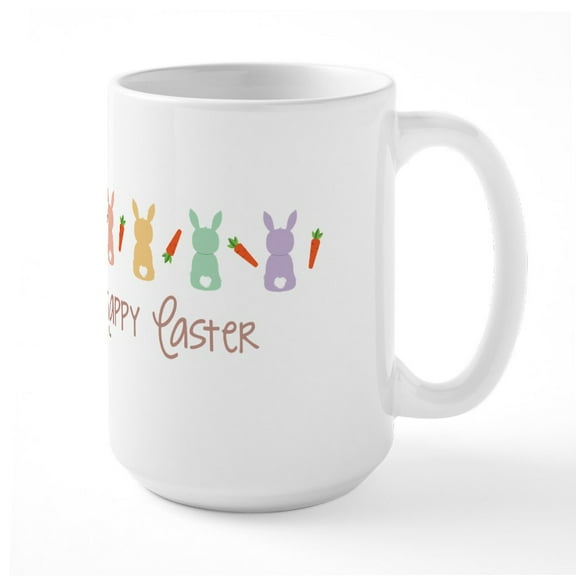 CafePress - Happy Easter Mugs - 15 oz Ceramic Large White Novelty Mug