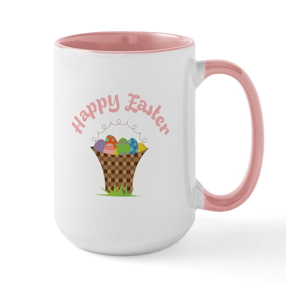 CafePress - Happy Easter Mugs - 15 oz Ceramic Large White Novelty Mug