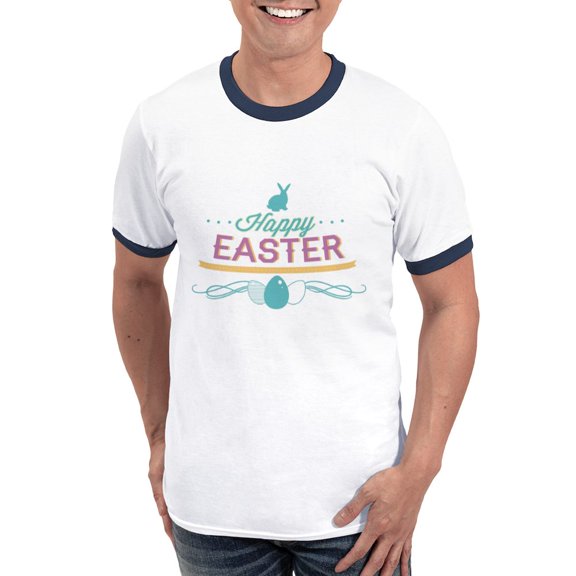 CafePress - Happy Easter Ringer T - 100% Cotton Ringed T-Shirt