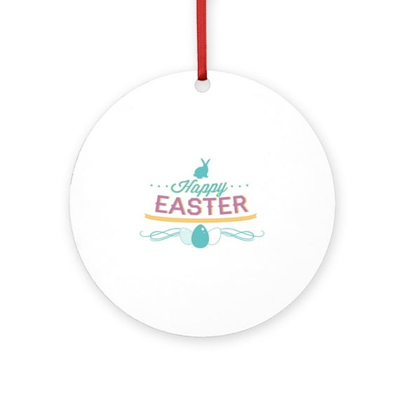 CafePress - Happy Easter -  Round Wood Ornament 4"