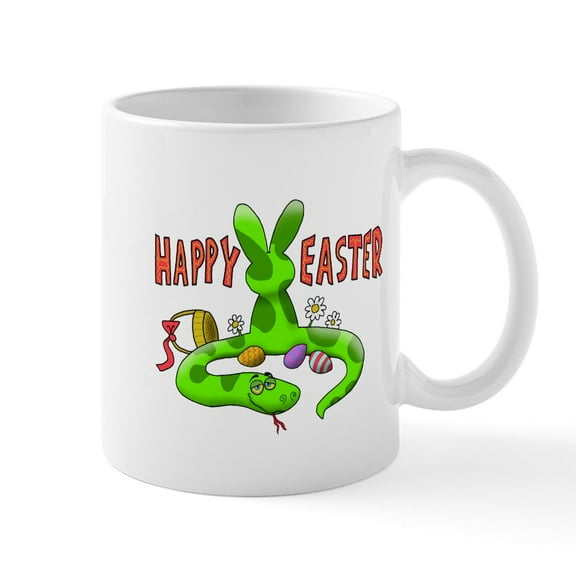 CafePress - Happy Easter Snake Bunny Mugs - 11 oz Ceramic Mug - Novelty Coffee Tea Cup