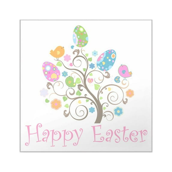 CafePress - Happy Easter Square Sticker 3 X 3 - Square Sticker 3" x 3"