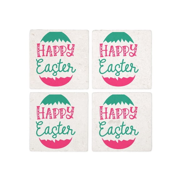 CafePress - Happy Easter - Tile Coaster, Drink Coaster Set of 4