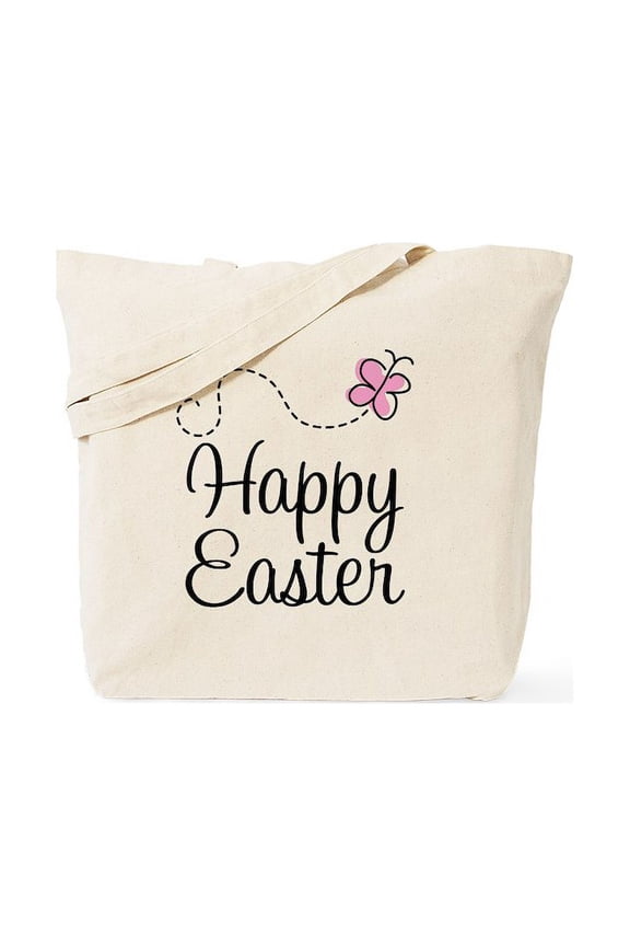 - Happy Easter Tote Bag - Unisex Canvas Tote Bag, Beige, 1-Piece