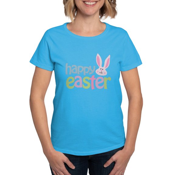 CafePress - Happy Easter Women's Dark T Shirt - Women's Traditional Fit Dark T-Shirt