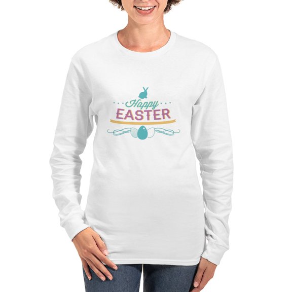 CafePress - Happy Easter Women's Long Sleeve T Shirt - Women's Long Sleeve Graphic Casual T-Shirt