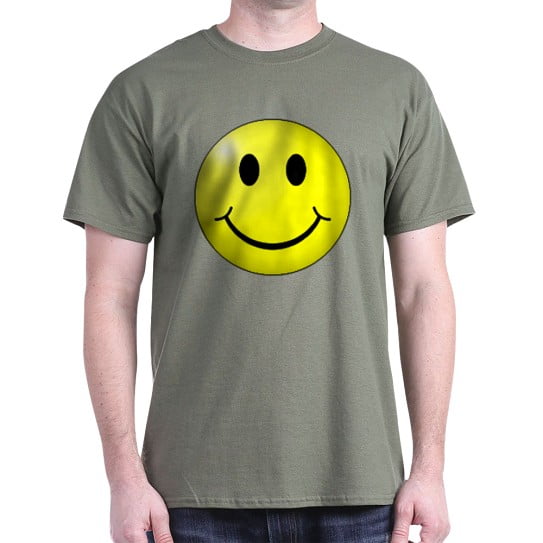 CafePress - Happy Face T Shirt - Men's Classic Cotton T-Shirts