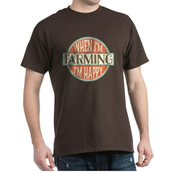 CafePress - Happy Farmer Dark T Shirt - 100% Cotton T-Shirt