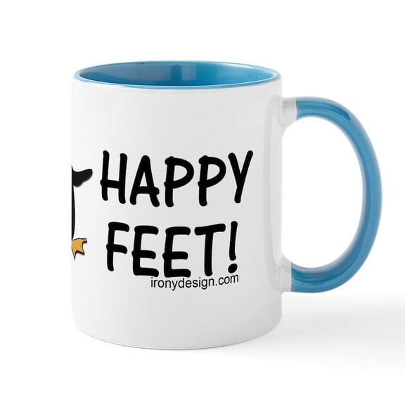 CafePress - Happy Feet Penguin Mug - 11 oz Ceramic Mug - Novelty Coffee Tea Cup