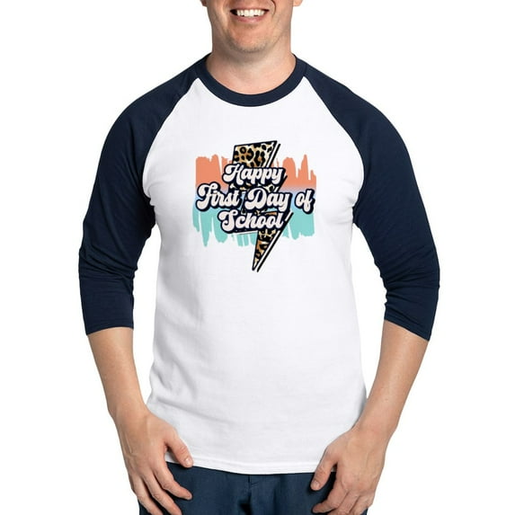 CafePress - Happy First Day Of School Welcome Back Retro - Cotton Baseball Jersey, 3/4 Raglan Sleeve Shirt