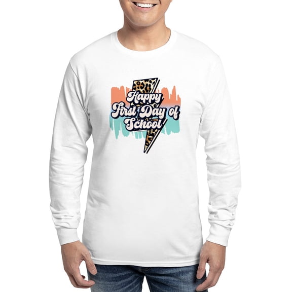 CafePress - Happy First Day Of School Welcome Back Retro Men's Long Sleeve T Shirt - Unisex Cotton Long Sleeve T-Shirt