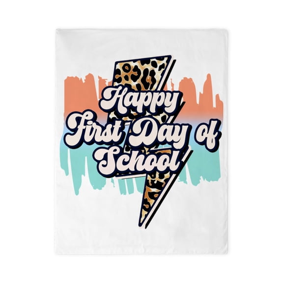 CafePress - Happy First Day Of School Welcome Back Retro - Twin Duvet Cover, Printed Comforter Cover