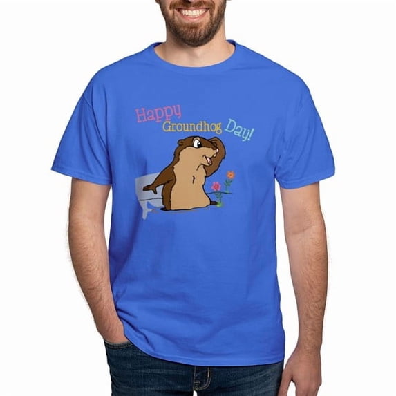 CafePress - Happy Groundhog Day White T Shirt - Men's Classic Cotton T-Shirts