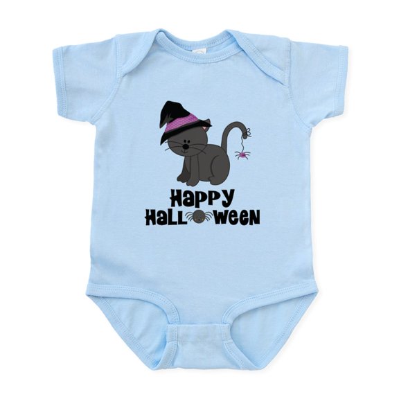 CafePress - Happy Halloween Cat Infant Bodysuit - Baby Light Bodysuit, Size Newborn - 24 Months