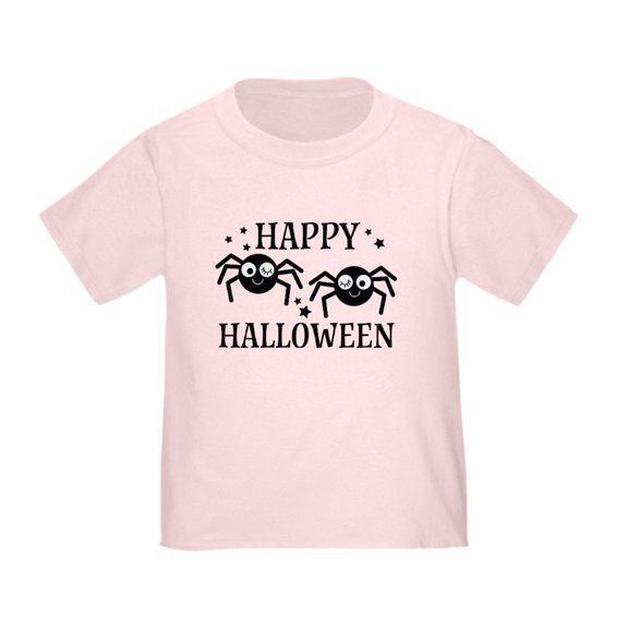 CafePress - Happy Halloween Spiders T Shirt - Cute Toddler T-Shirt, 100% Cotton