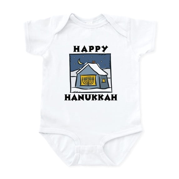 CafePress - Happy Hanukkah Infant Creeper - Baby Light Bodysuit, Size Newborn - 24 Months