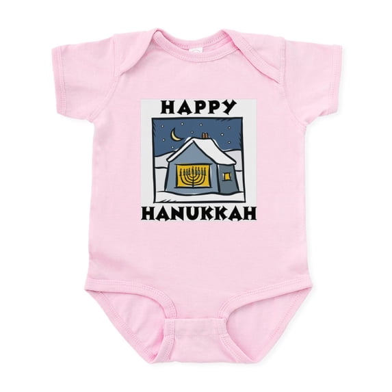 CafePress - Happy Hanukkah Infant Creeper - Baby Light Bodysuit, Size Newborn - 24 Months