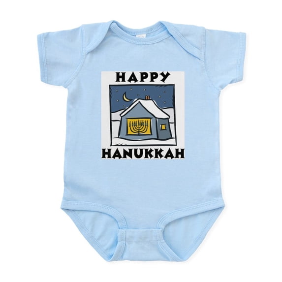 CafePress - Happy Hanukkah Infant Creeper - Baby Light Bodysuit, Size Newborn - 24 Months