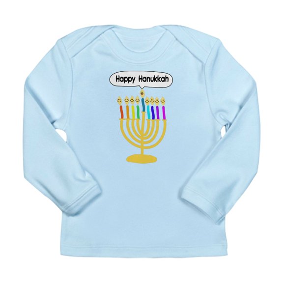 CafePress - Happy Hanukkah Menorah Long Sleeve Infant T Shirt - Long Sleeve Infant T-Shirt