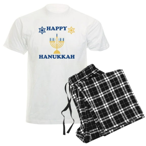 CafePress - Happy Hanukkah Pajamas - Men's Light Loose Fit Cotton Pajama Set