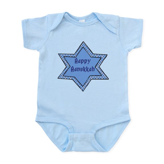 CafePress - Happy Hanukkah Star 4 Infant Bodysuit - Baby Light Bodysuit, Size Newborn - 24 Months