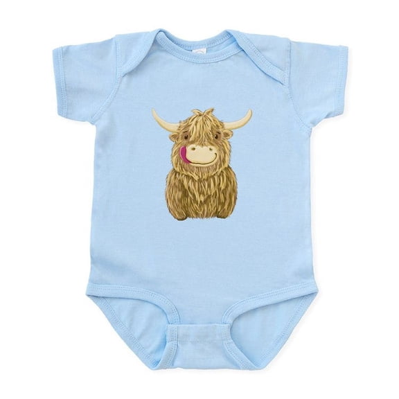 CafePress - Happy Highland Cow - Baby Light Bodysuit, Size Newborn - 24 Months