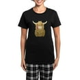 thumbnail image 1 of CafePress - Happy Highland Cow Pajamas - Women's Short Sleeve Print T-Shirt and Pants Dark Cotton Pajama Set, 1 of 7