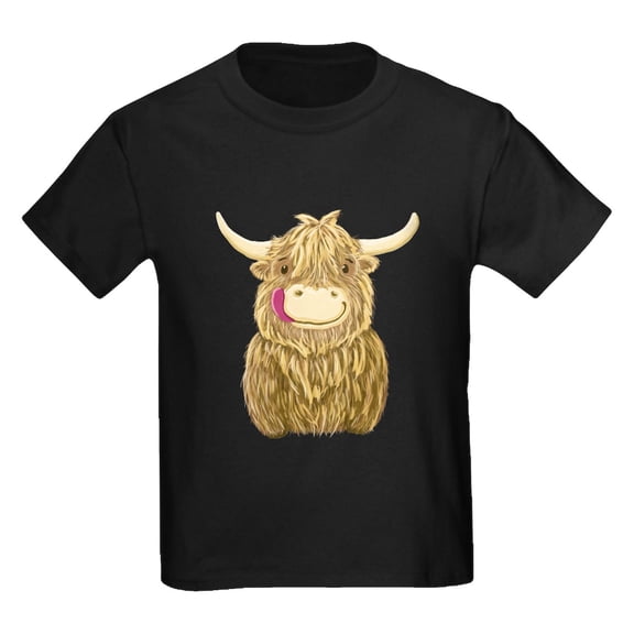 CafePress - Happy Highland Cow T Shirt - Dark T-Shirt Kids XS-XL