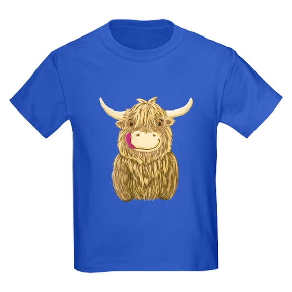 CafePress - Happy Highland Cow T Shirt - Dark T-Shirt Kids XS-XL