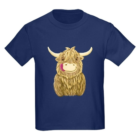 CafePress - Happy Highland Cow T Shirt - Dark T-Shirt Kids XS-XL