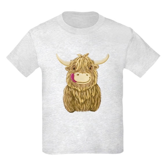 CafePress - Happy Highland Cow T Shirt - Light T-Shirt Kids XS-XL